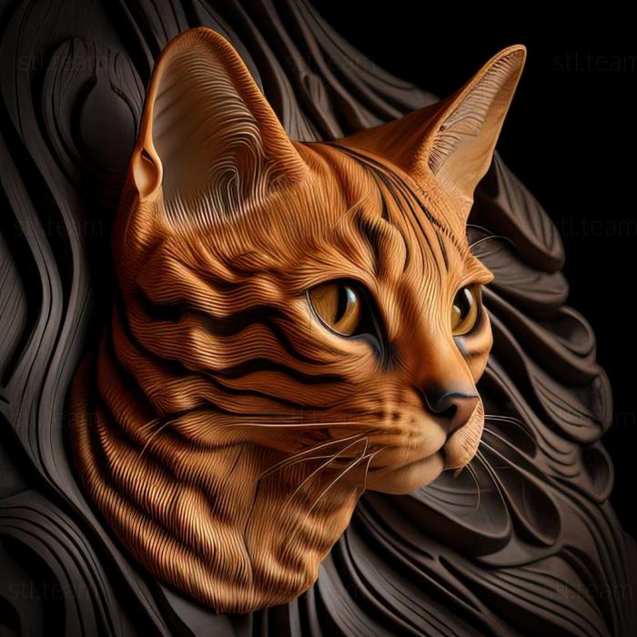 3D модель Бенгальська кішка (STL)
